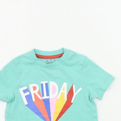 F&F  Boys Green   Basic T-Shirt Size 12-18 Months
