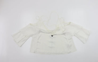 Womens UK Size 12 Topshop Ivory Basic Blouse