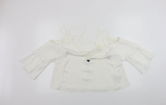Womens UK Size 12 Topshop Ivory Basic Blouse
