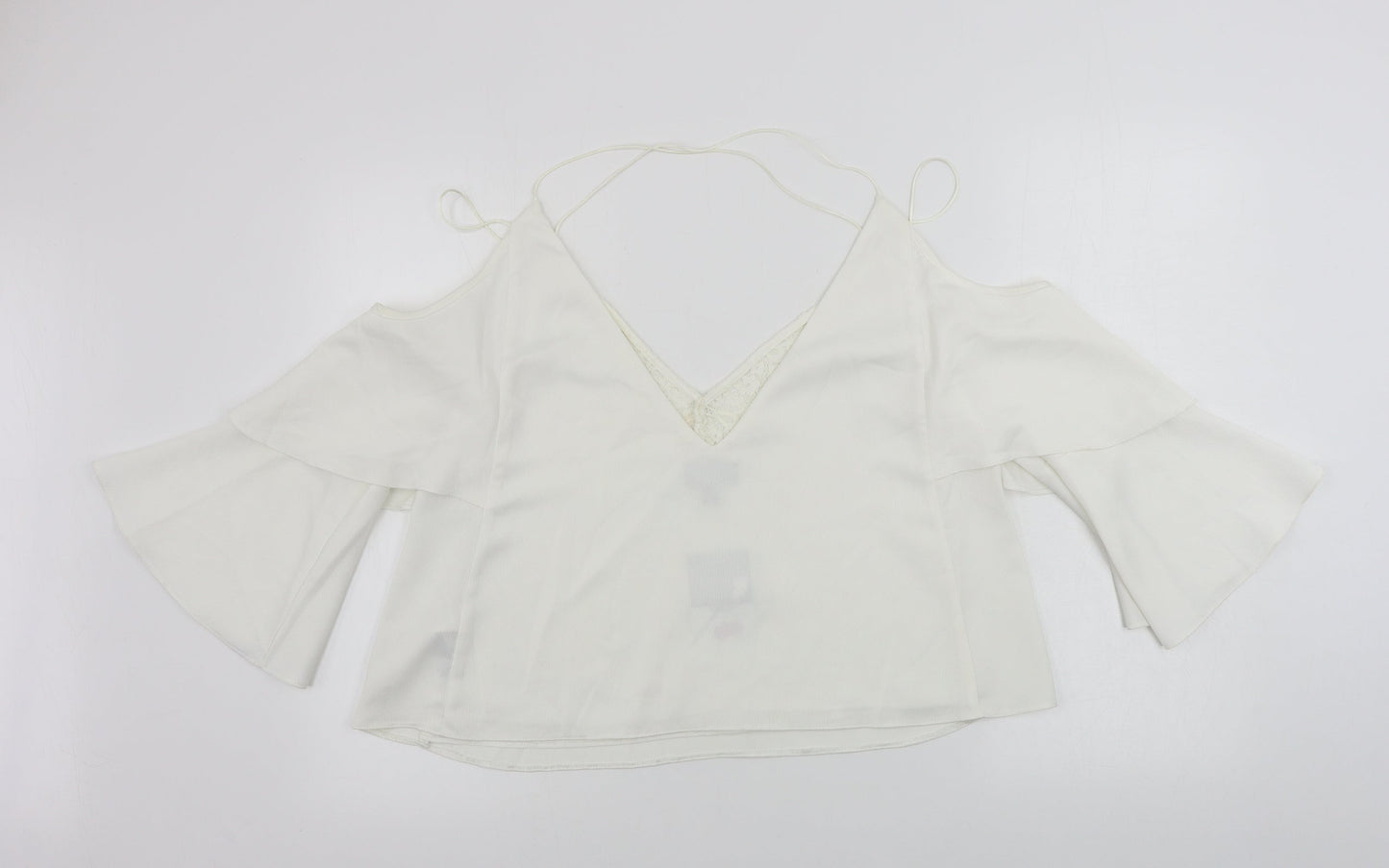 Womens UK Size 12 Topshop Ivory Basic Blouse
