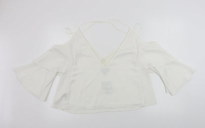 Womens UK Size 12 Topshop Ivory Basic Blouse