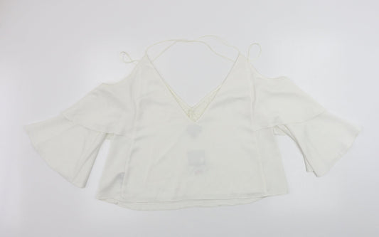 Womens UK Size 12 Topshop Ivory Basic Blouse