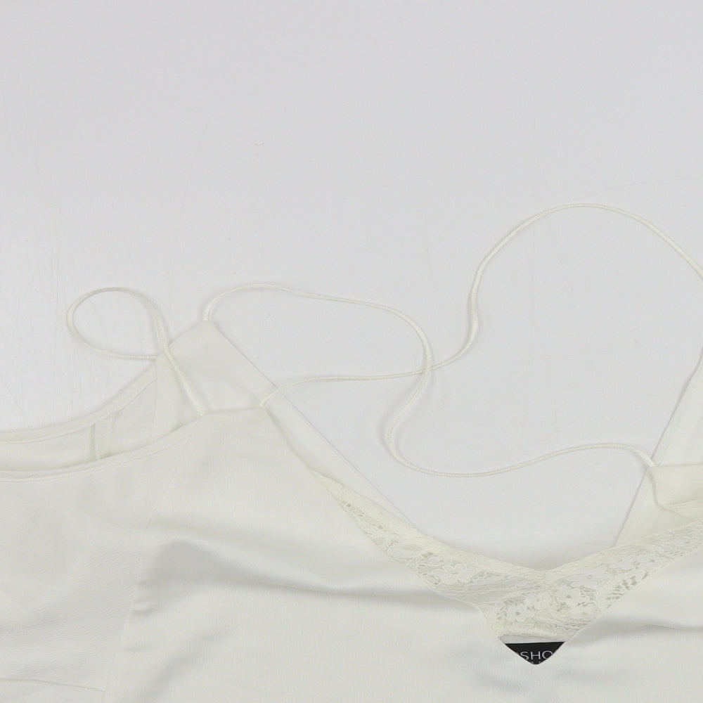 Womens UK Size 12 Topshop Ivory Basic Blouse