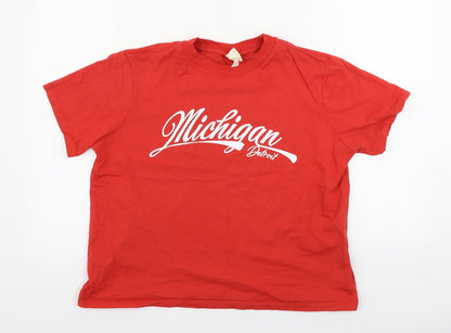 Womens UK Size L H&M Red Basic T-Shirt