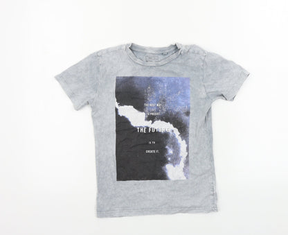 NEXT  Boys Grey Houndstooth  Basic T-Shirt Size 6 Years