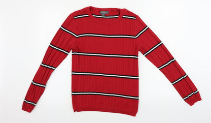 Primark  Womens Red Striped  Pullover Jumper Size 14