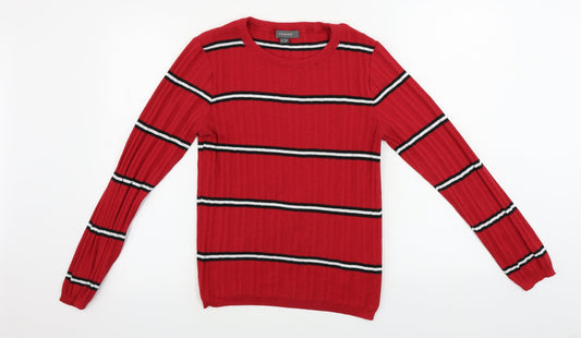 Primark  Womens Red Striped  Pullover Jumper Size 14