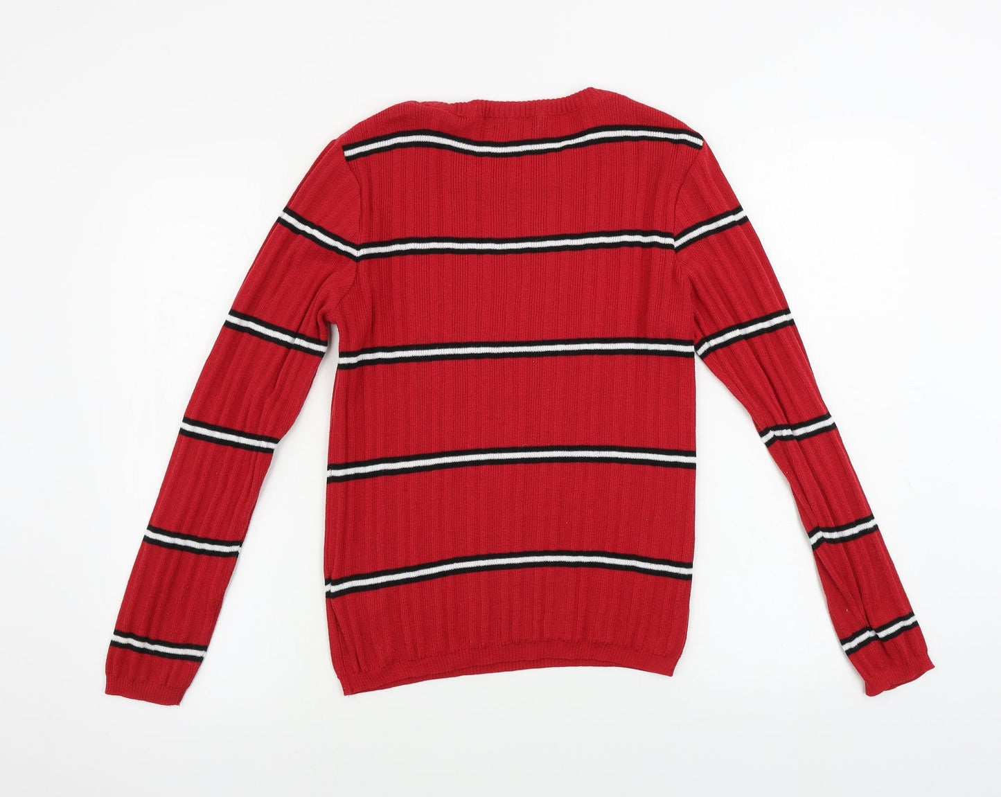 Primark  Womens Red Striped  Pullover Jumper Size 14