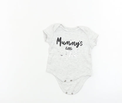 pep&co Girls Grey   Babygrow One-Piece Size 0-3 Months