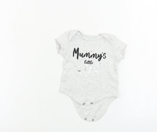 pep&co Girls Grey   Babygrow One-Piece Size 0-3 Months