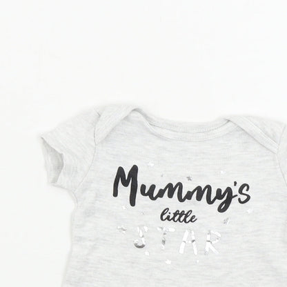 pep&co Girls Grey   Babygrow One-Piece Size 0-3 Months