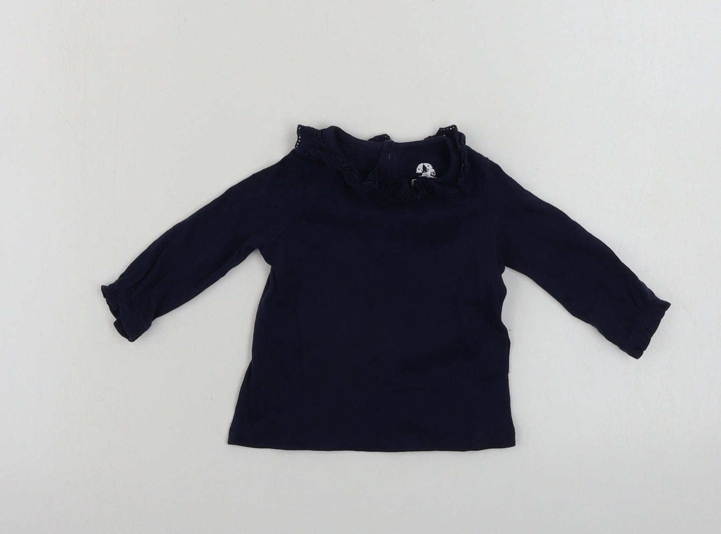 fred & flo Girls Blue   Basic T-Shirt Size 0-3 Months