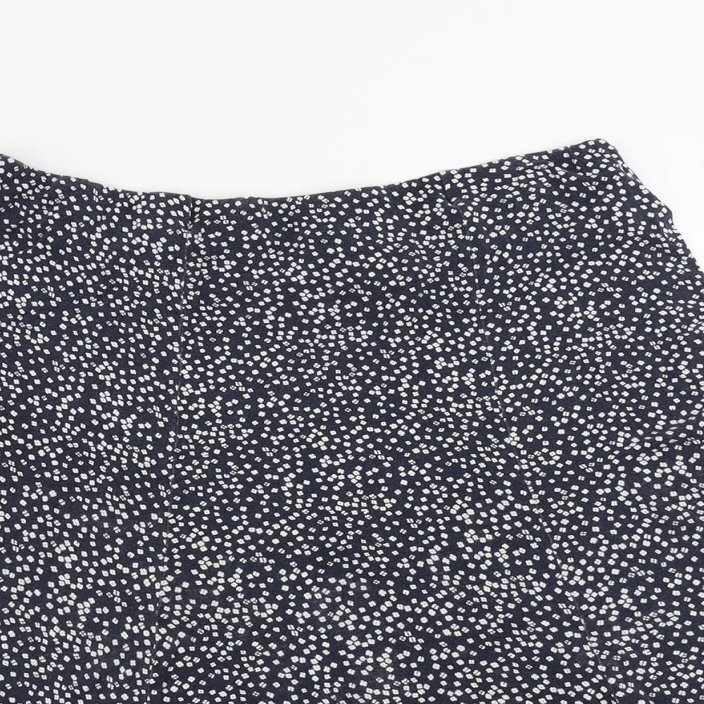 BHS  Womens Blue Floral  A-Line Skirt Size 18