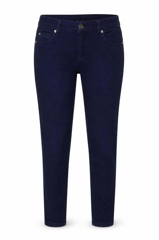 Front view of Miss Selfridge women’s blue jegging jeans, size UK 10, 26-inch leg
