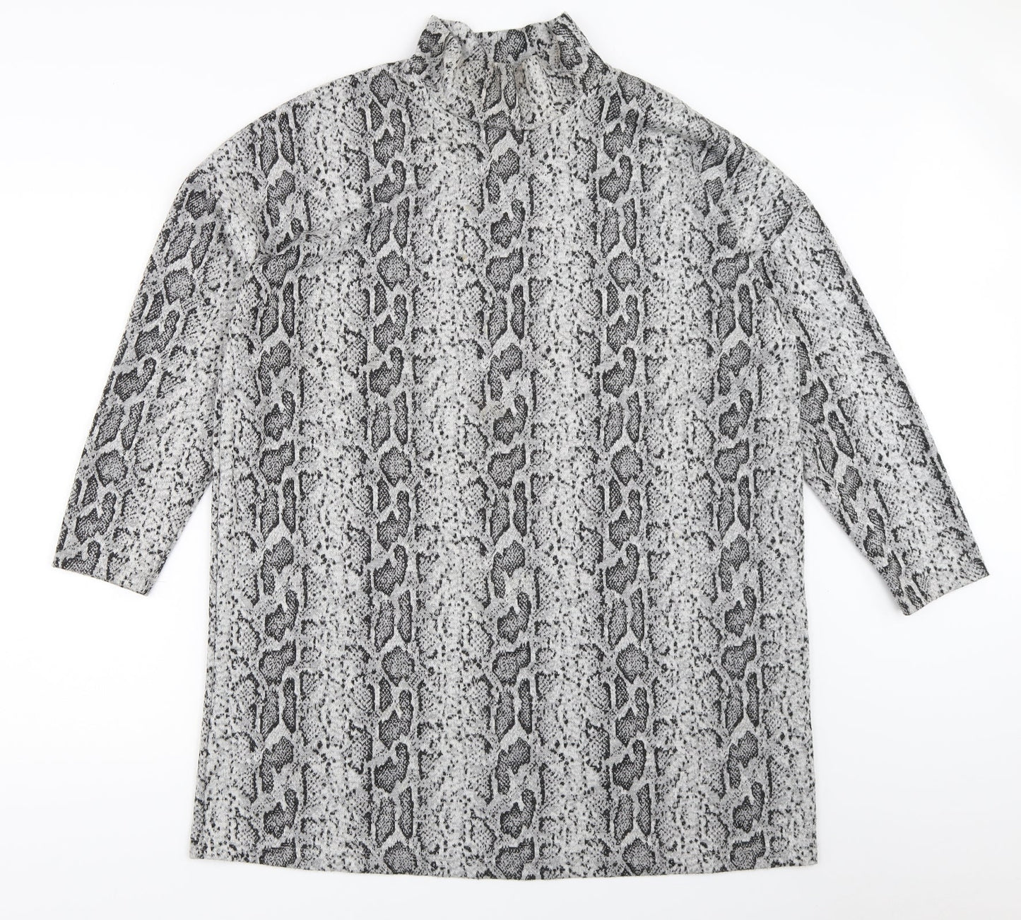 F&F Womens Grey Animal Print  Pullover Jumper Size 14