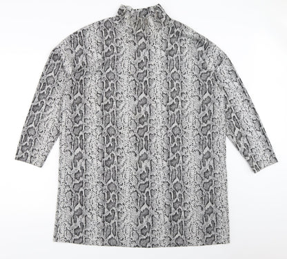 F&F Womens Grey Animal Print  Pullover Jumper Size 14