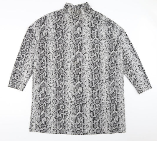 F&F Womens Grey Animal Print  Pullover Jumper Size 14