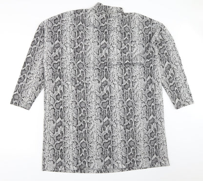 F&F Womens Grey Animal Print  Pullover Jumper Size 14