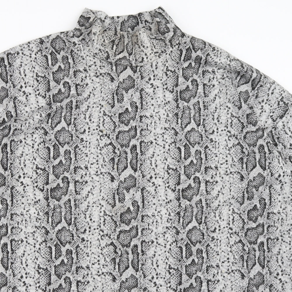 F&F Womens Grey Animal Print  Pullover Jumper Size 14