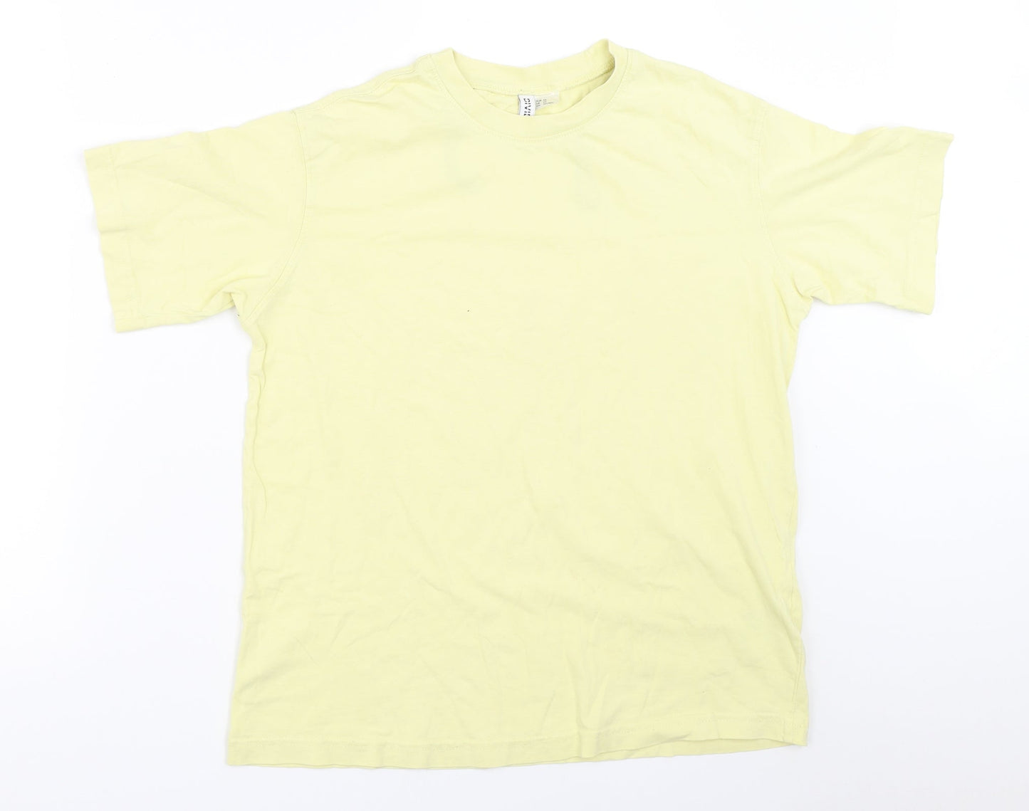 Womens UK Size XS H&M Yellow Basic T-Shirt