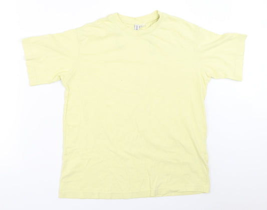 Womens UK Size XS H&M Yellow Basic T-Shirt