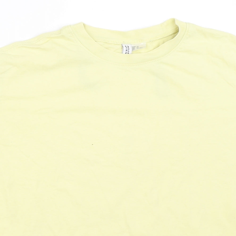 Womens UK Size XS H&M Yellow Basic T-Shirt