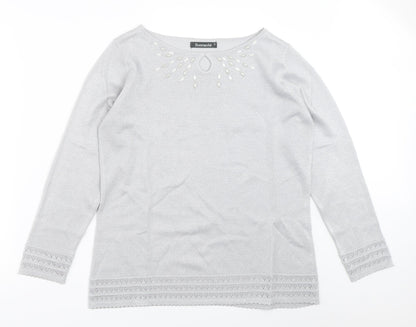 Womens UK Size S Bonmarché Grey Pullover Jumper
