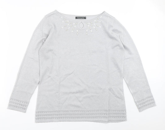 Womens UK Size S Bonmarché Grey Pullover Jumper