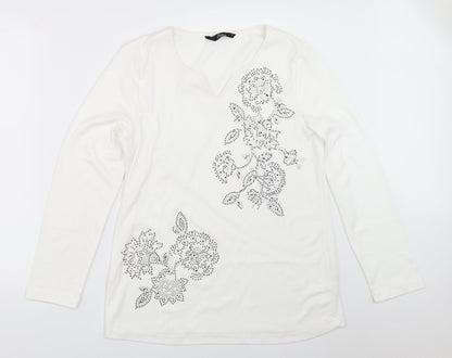Womens UK Size M BM White Basic T-Shirt
