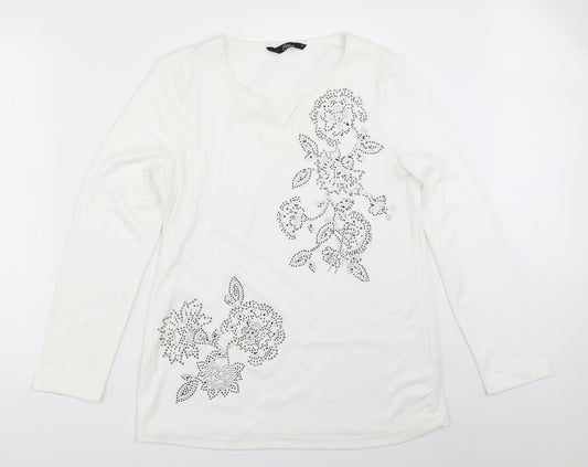 Womens UK Size M BM White Basic T-Shirt