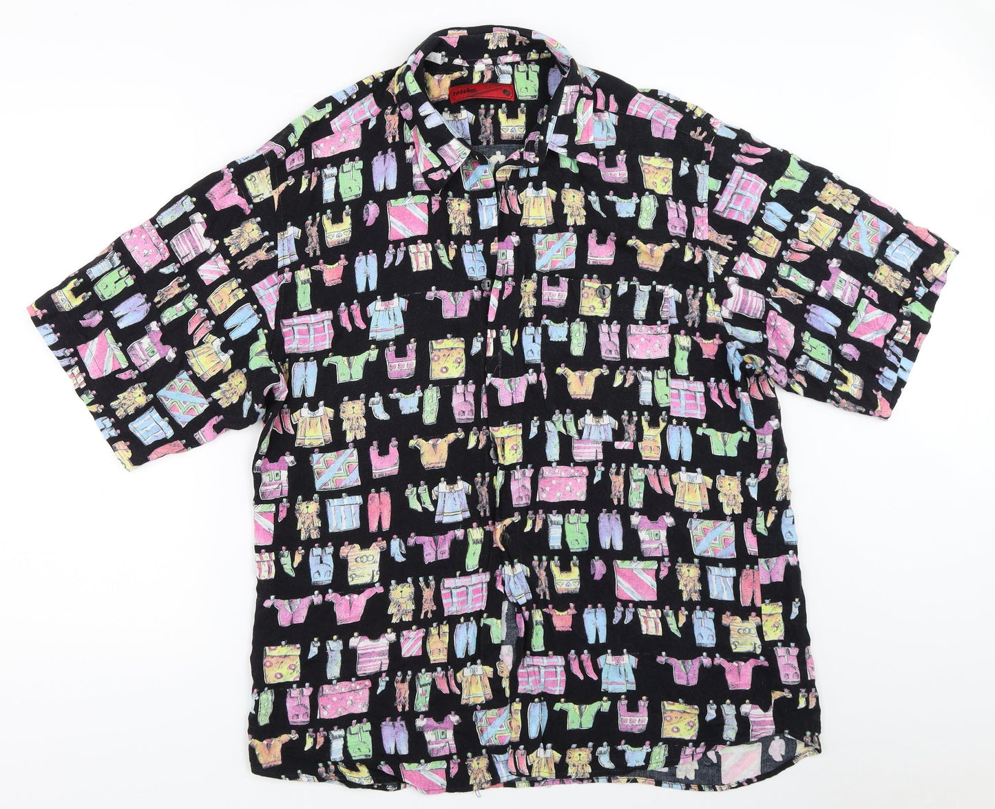 Snooker Mens Black    Button-Up Size 42