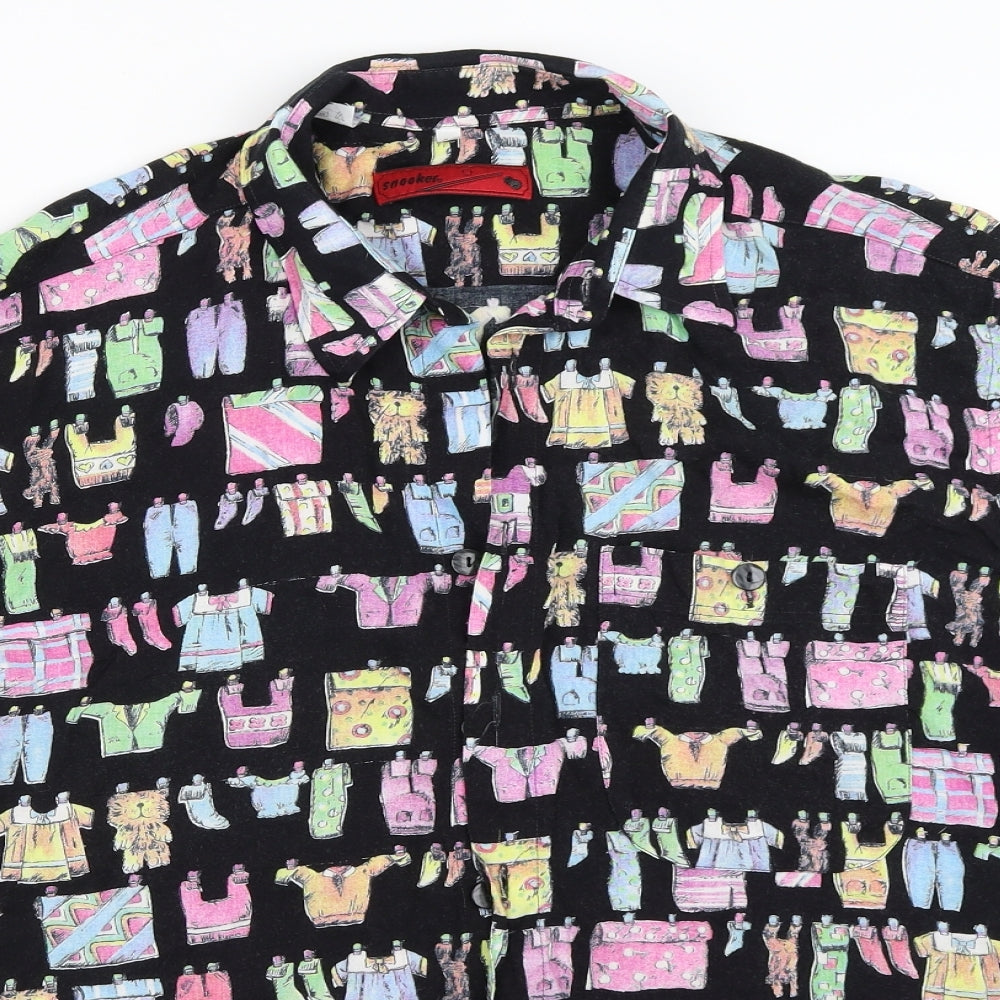 Snooker Mens Black    Button-Up Size 42