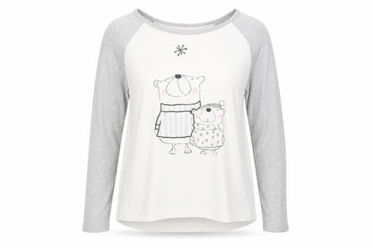 Dorothy Perkins Womens Grey Solid  Top Pyjama Top Size M