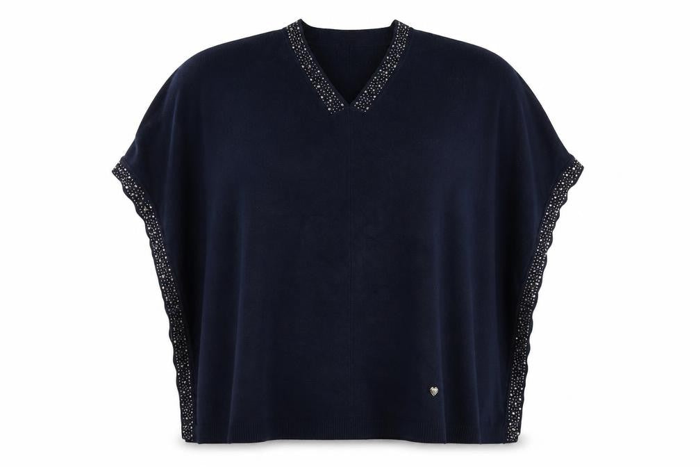 Womens UK Size One Size Preworn Blue Cape Jumper