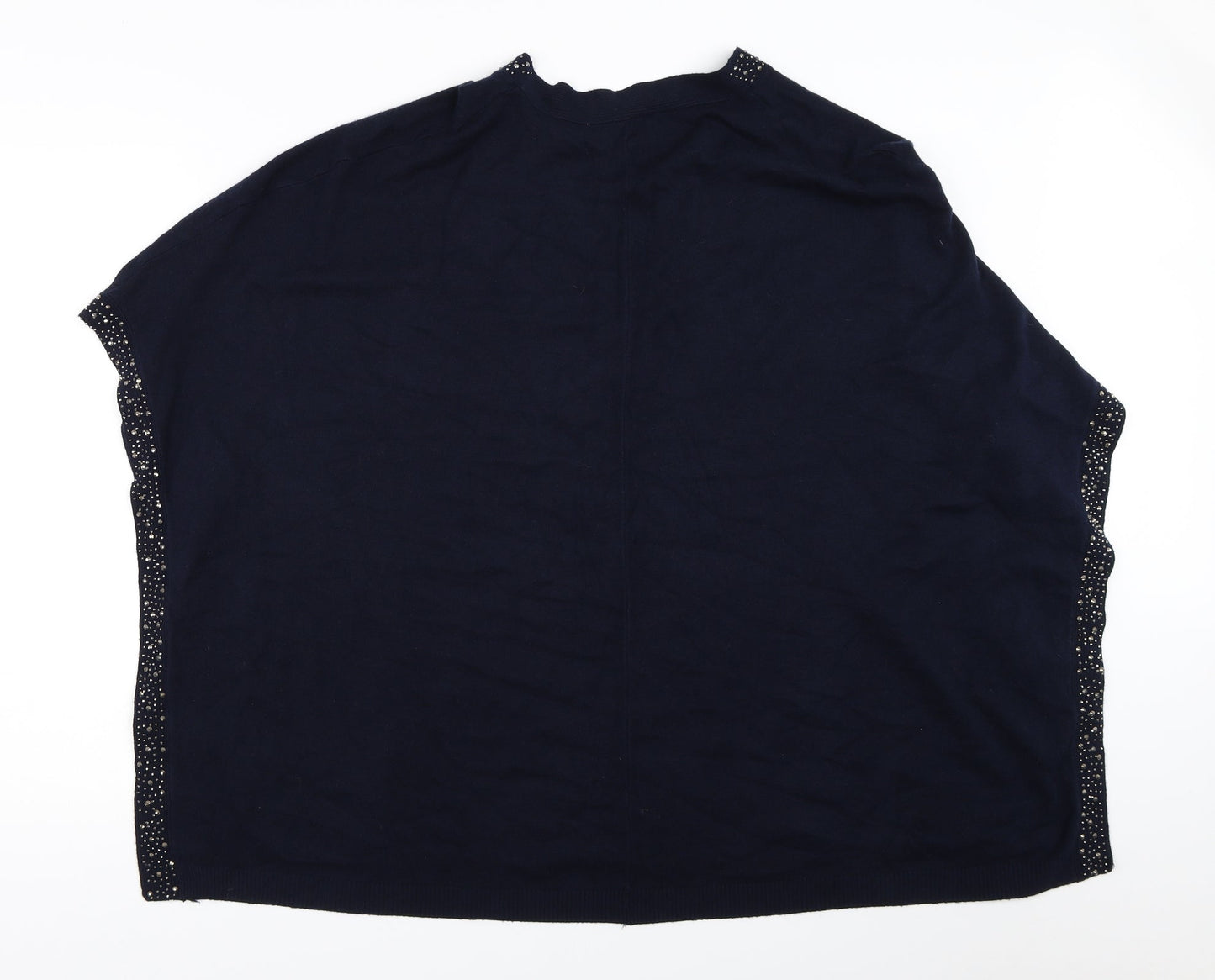 Womens UK Size One Size Preworn Blue Cape Jumper