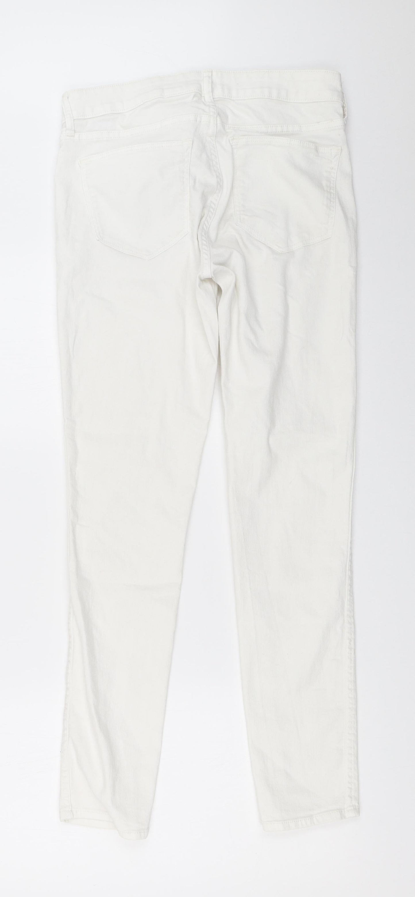 Womens UK Size 28 in H&M Regular Fit Skinny White Jeans