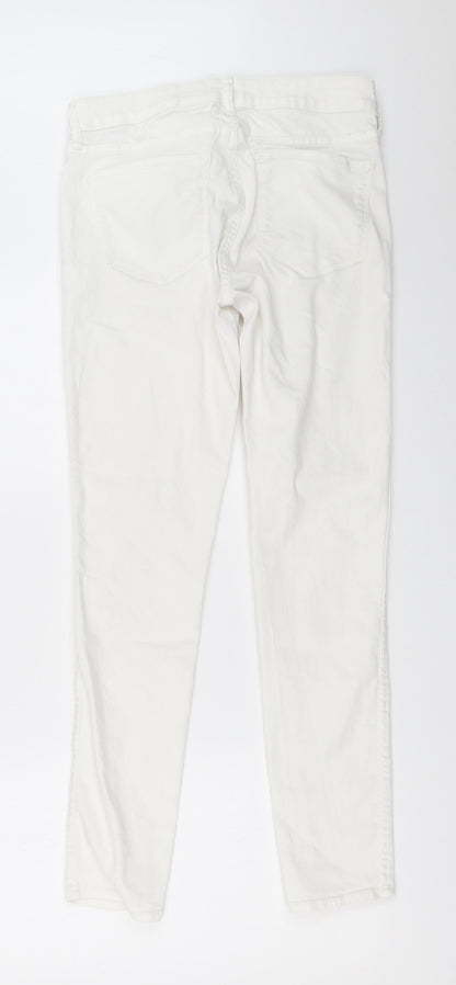 Womens UK Size 28 in H&M Regular Fit Skinny White Jeans