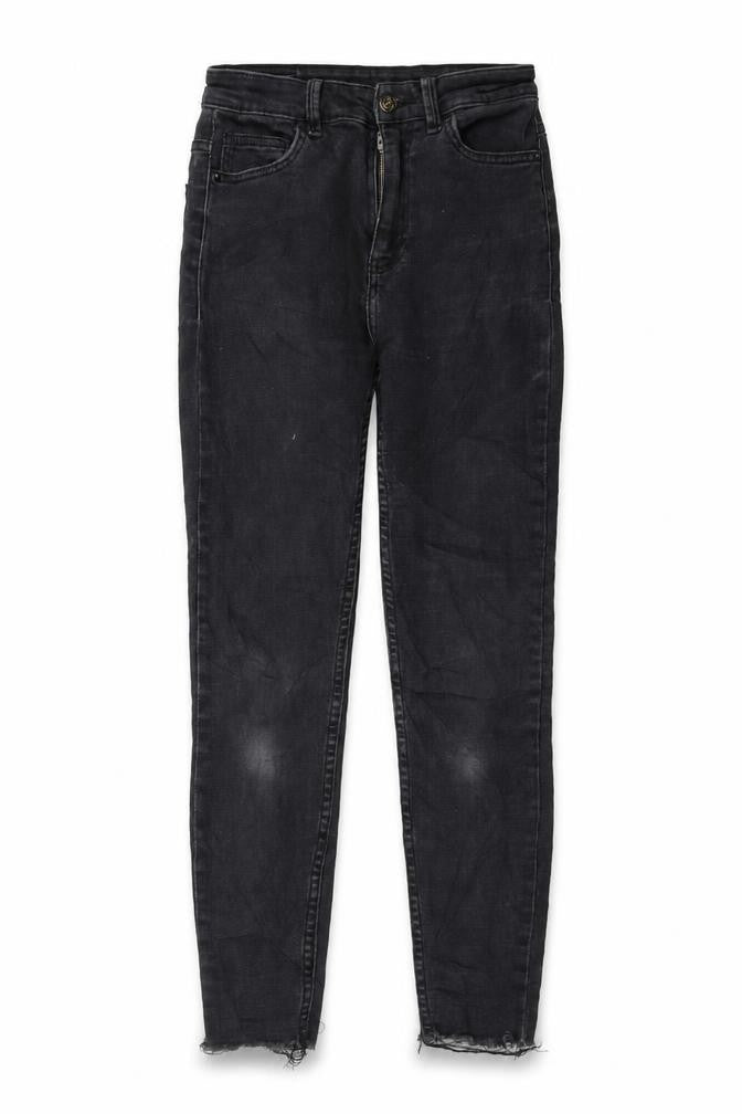 Womens UK Size 34 Bershka Regular Fit Skinny Black Jeans