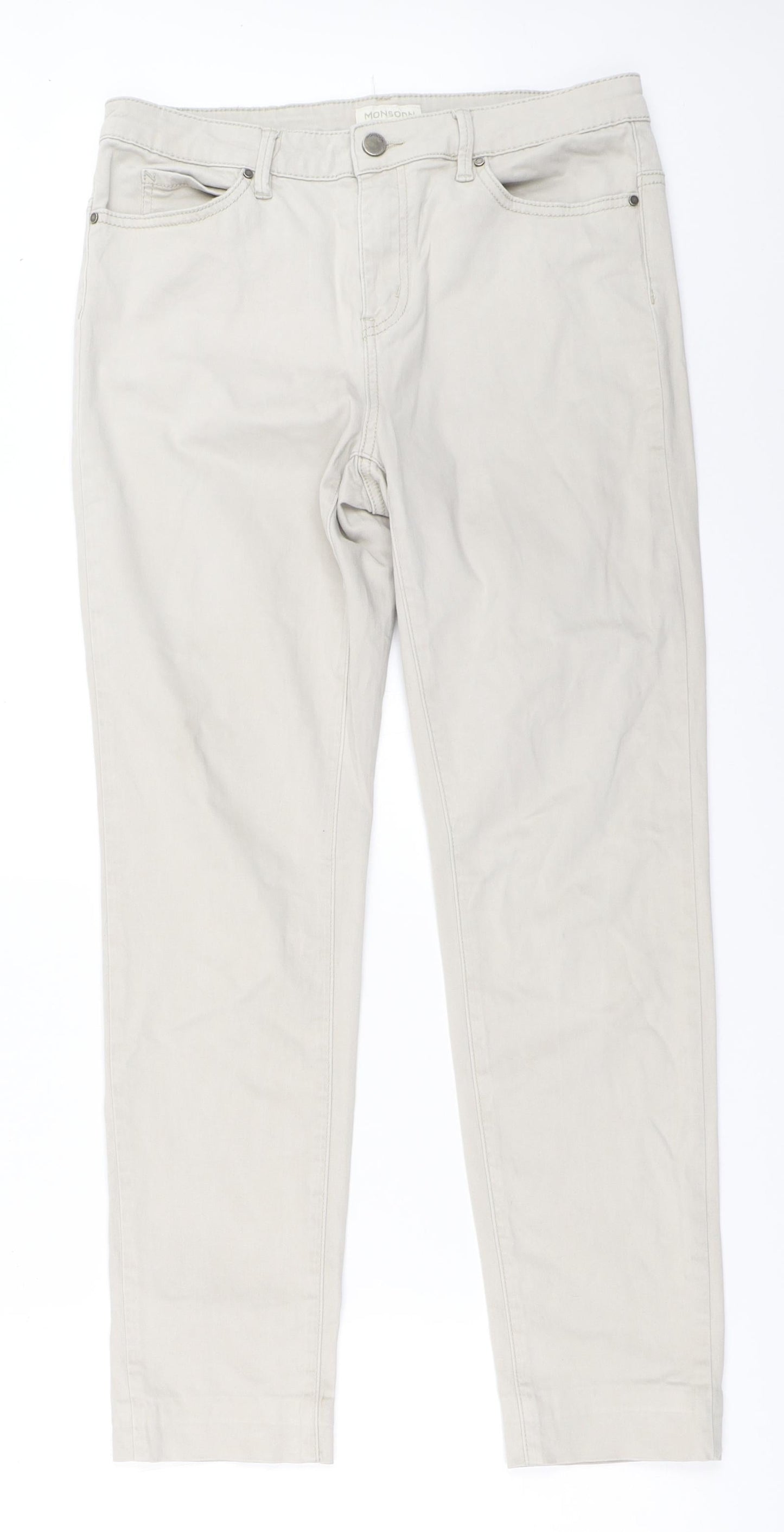 Monsoon Womens Beige   Trousers  Size 29 in L27 in