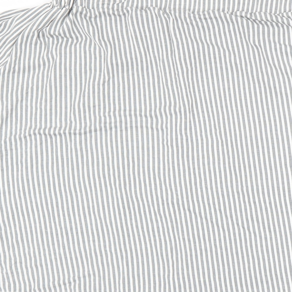 Boohoo Womens Grey Striped  Basic Blouse Size L