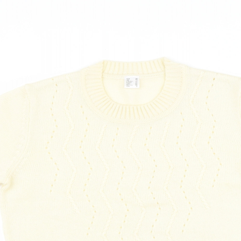 Womens UK Size 12 Preworn Yellow Pullover Jumper
