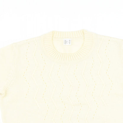 Womens UK Size 12 Preworn Yellow Pullover Jumper