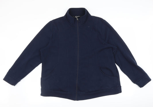 Womens UK Size L Bonmarché Blue Full Zip Jumper