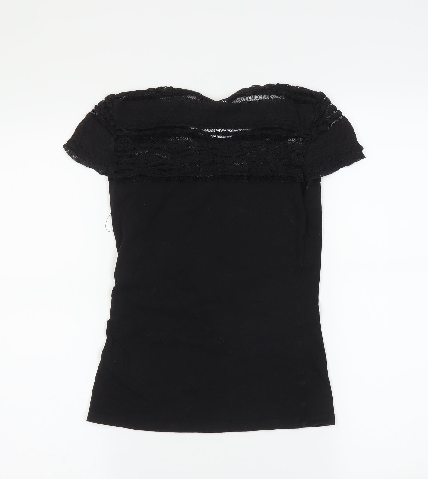 Womens UK Size XS H&M Black Basic T-Shirt