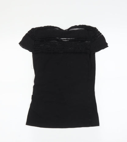 Womens UK Size XS H&M Black Basic T-Shirt