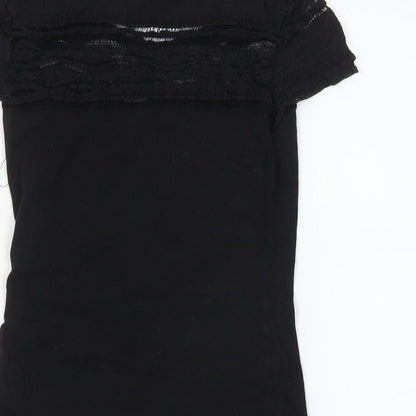 Womens UK Size XS H&M Black Basic T-Shirt