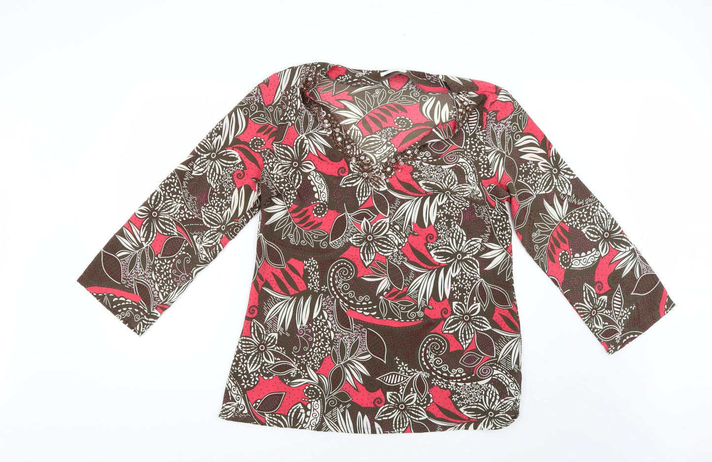 Berkertex Womens Multicoloured Geometric  Basic Blouse Size 16