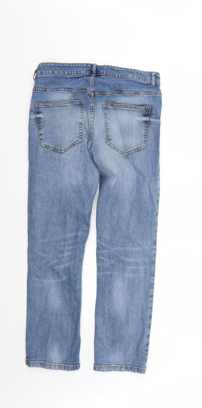 Mens UK Size 32 Preworn Regular Fit Straight Blue Jeans