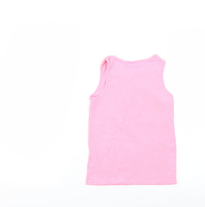 F&F Girls Pink Geometric  Basic T-Shirt Size 6-7 Years  - peppa pig