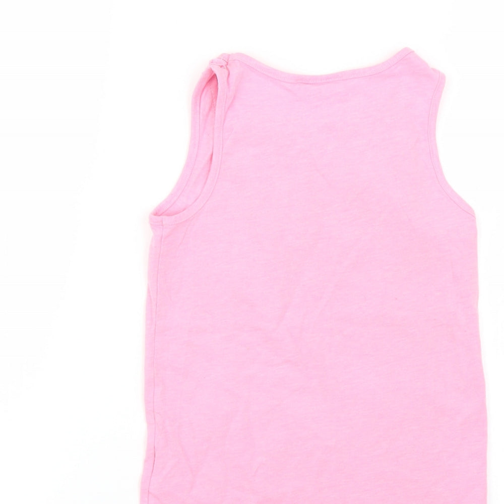 F&F Girls Pink Geometric  Basic T-Shirt Size 6-7 Years  - peppa pig